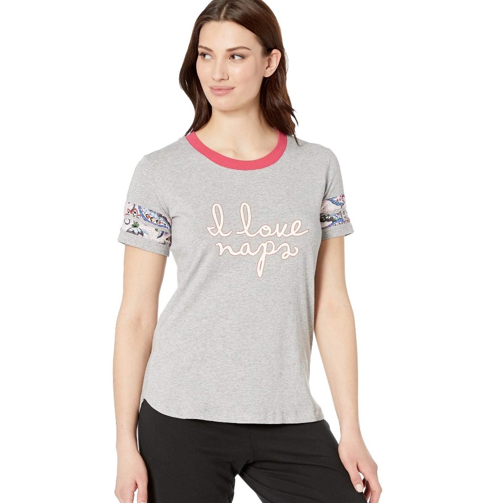 Vera Bradley "I Love Naps" Gray Baseball Tee